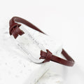 Personalised Personalised Men's Shoreditch Silver Bar Brown Leather Bracelet