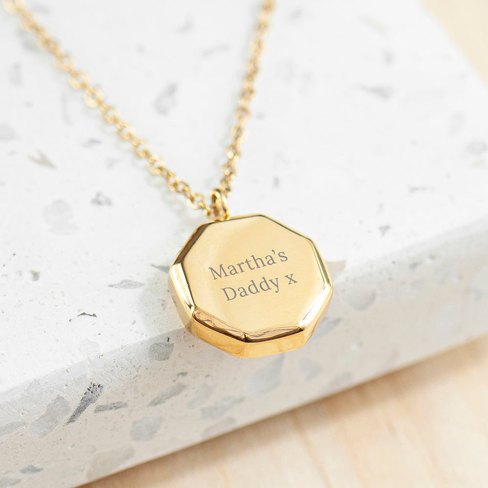 Personalised Personalised Men's Gold Infinity Octagon Pendant Necklace