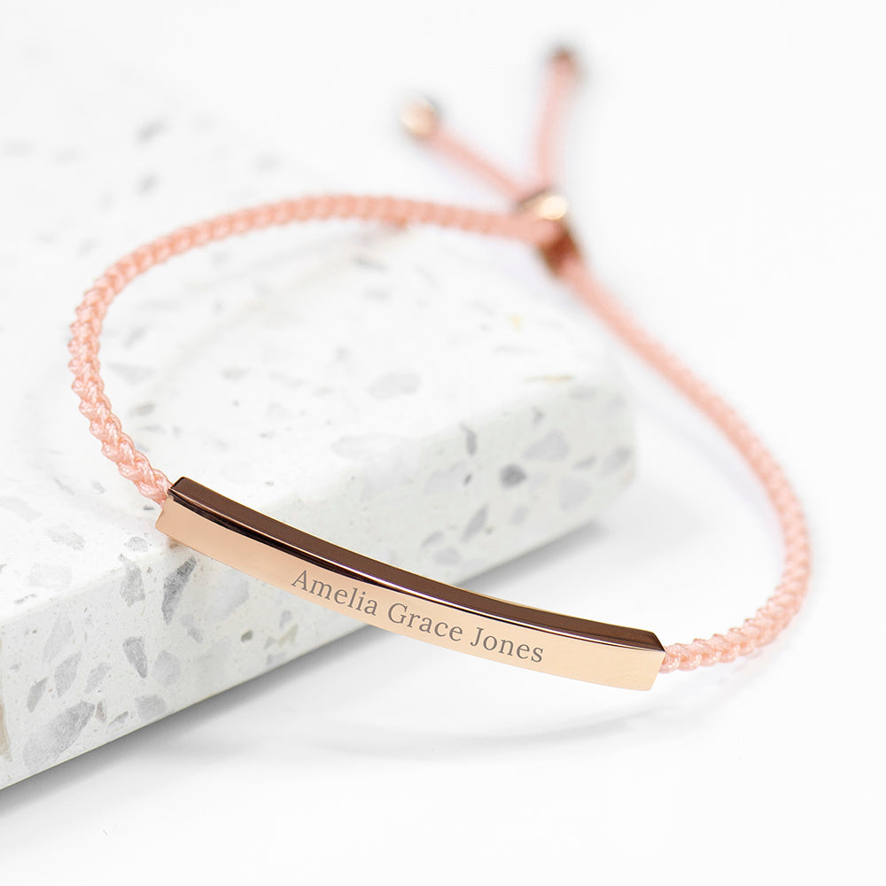 Personalised Personalised Rose Gold Identity Rope Bracelet