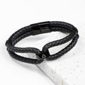 Personalised Personalised Men's Iconic Dual Leather Bracelet