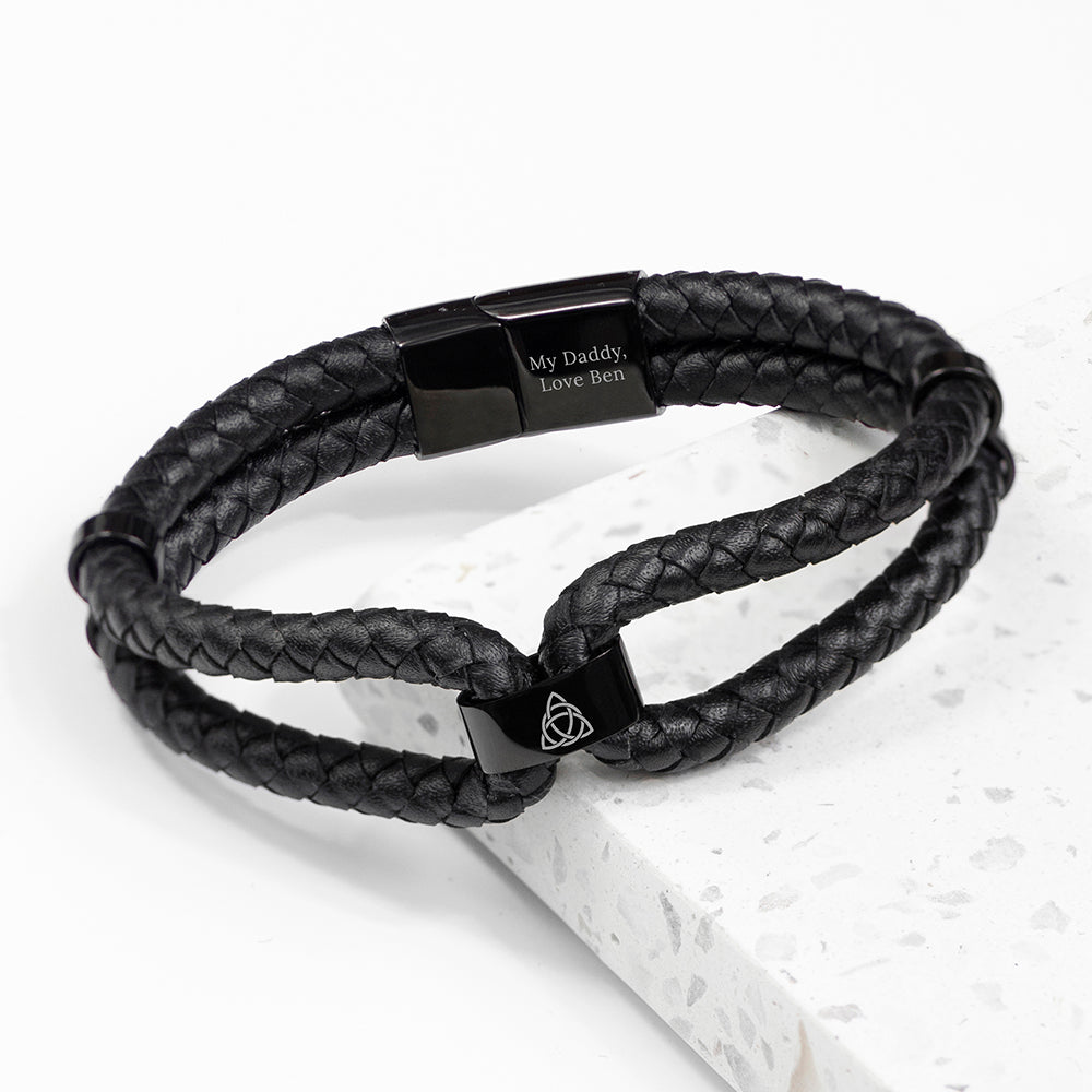 Personalised Personalised Men's Iconic Dual Leather Bracelet