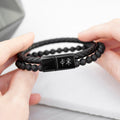 Personalised Personalised Men's Black Rune Duo Bracelet