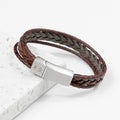 Personalised Personalised Men's Brown Rune Woven Bracelet