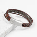 Personalised Personalised Men's Brown Rune Woven Bracelet
