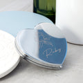 Personalised Personalised Silver Heart Birth Flower Compact Mirror