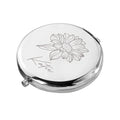 Personalised Personalised Silver Round Birth Flower Compact Mirror
