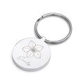 Personalised Personalised Round Birth Flower Keyring