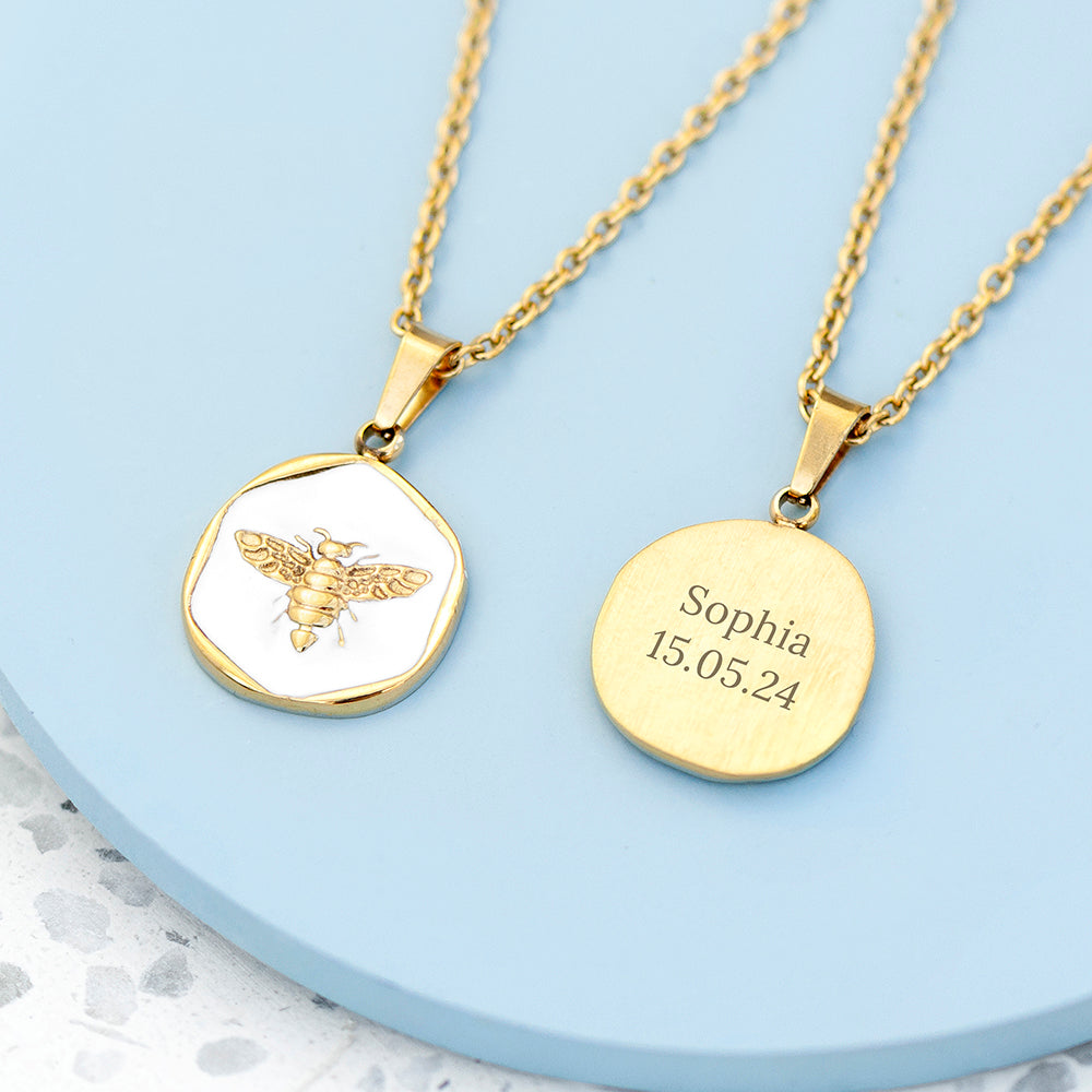 Personalised Personalised Honey Bee Pendant and Necklace