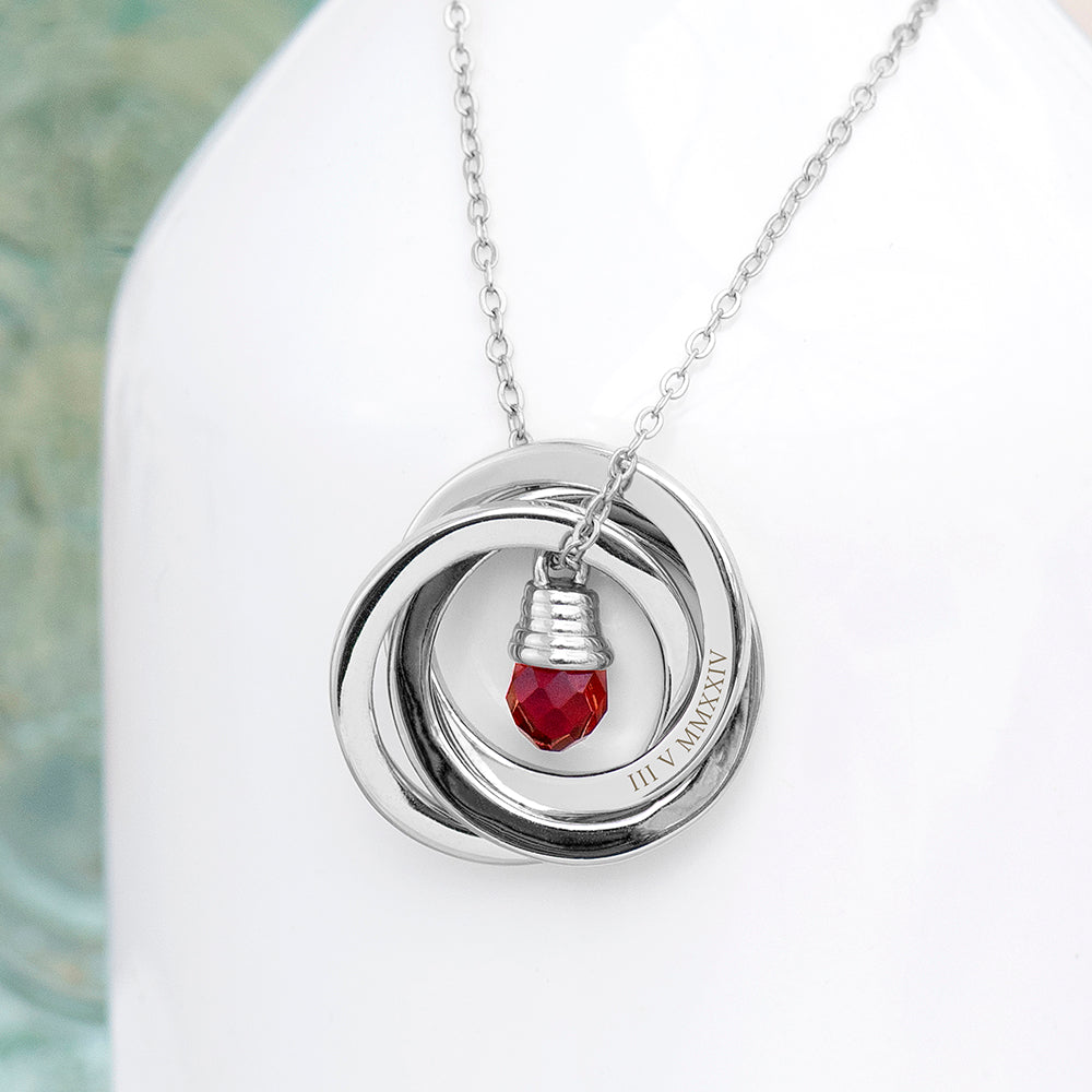 Personalised Personalised Russian Ring Crystal Necklace