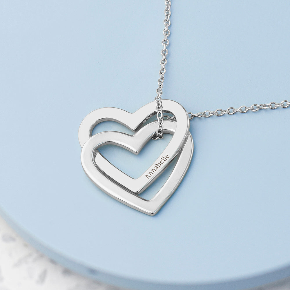 Personalised Personalised Entwined Hearts Necklace