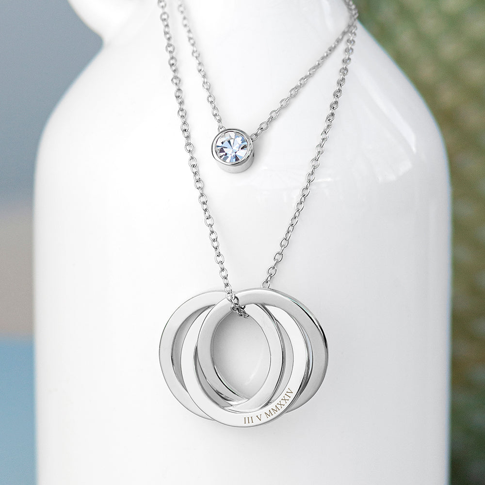 Personalised Personalised Russian Ring Layered Necklace