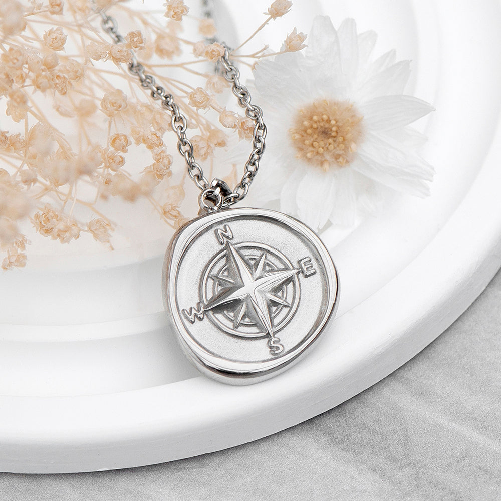 Personalised Personalised Compass Amulet Necklace