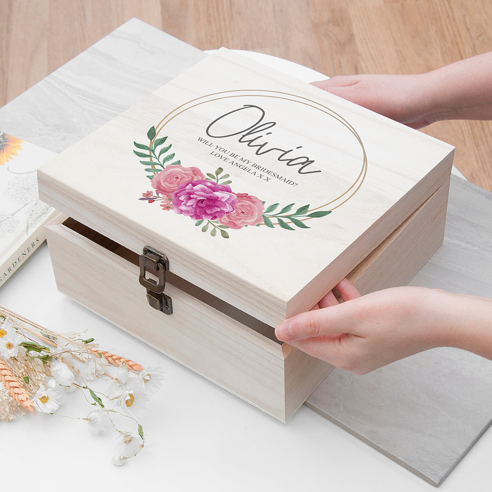 Personalised Floral Match Bridesmaid Box  - Peony - Medium