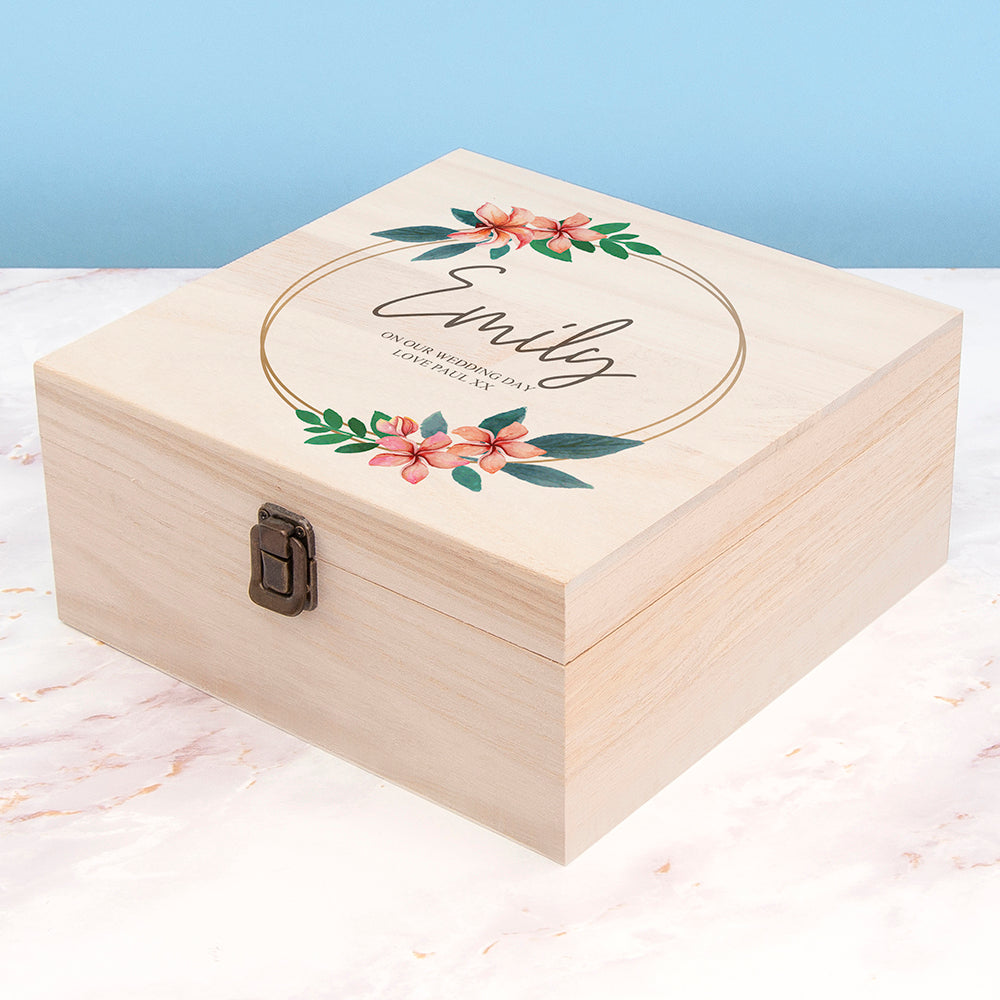 Personalised Floral Match Bridesmaid Box  - Pink Jasmine - Medium