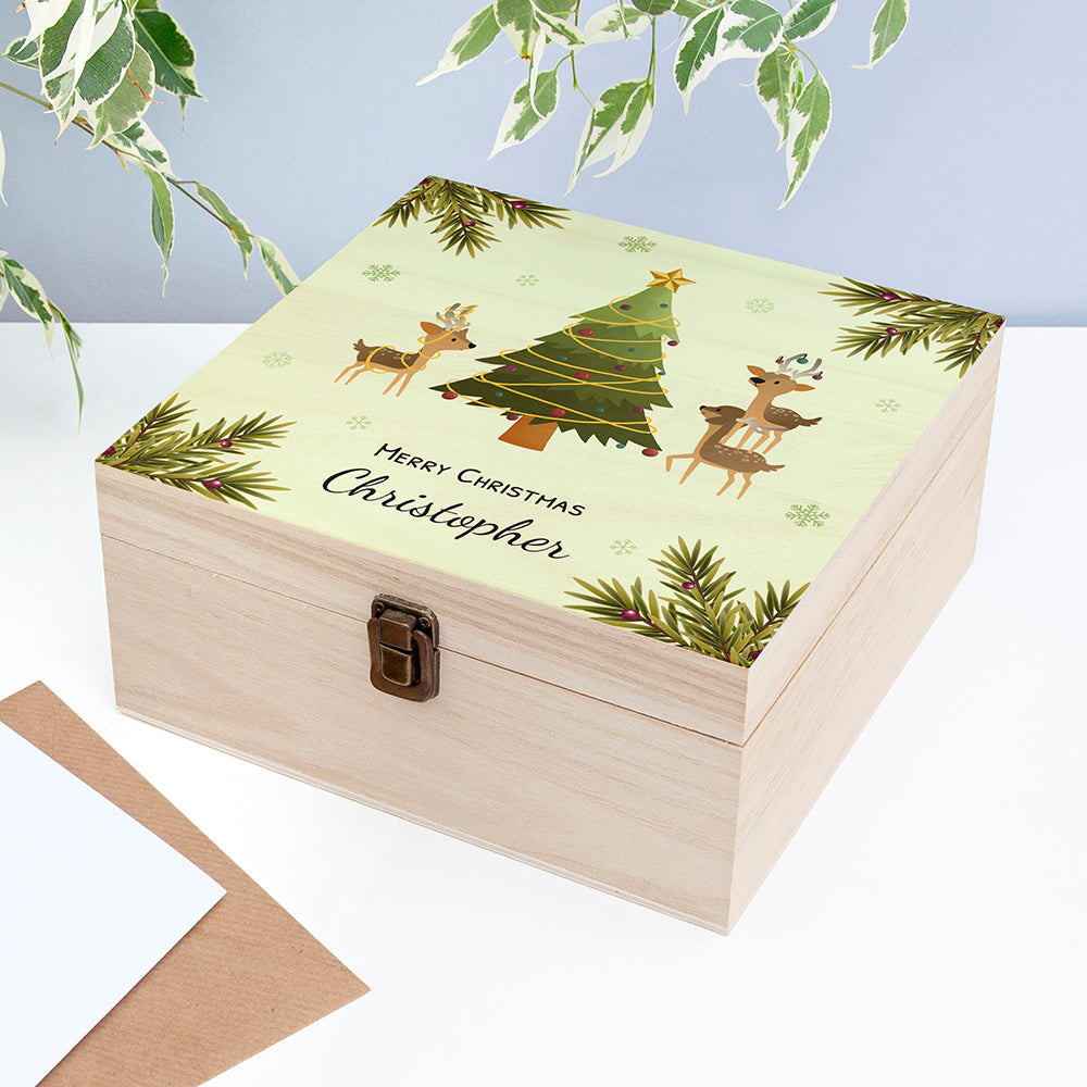 Personalised Playing Reindeers Christmas Eve Box - Medium