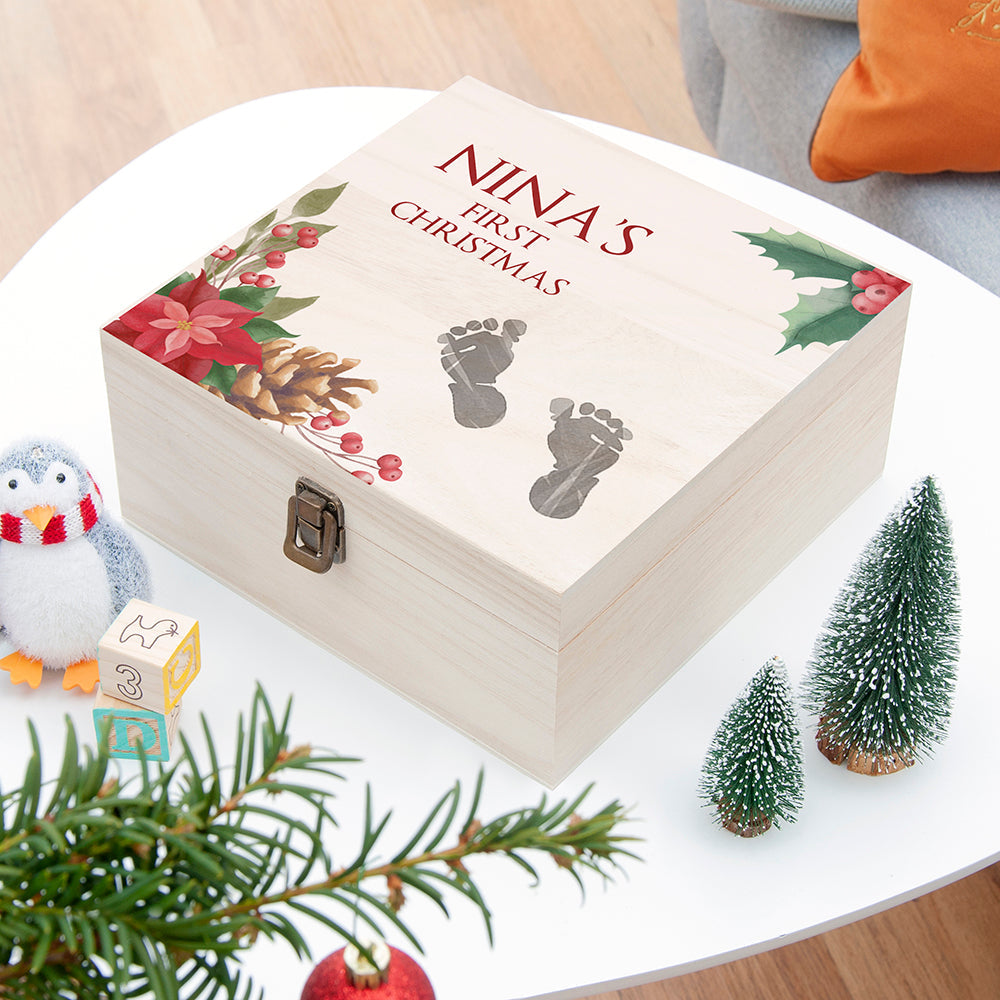 Personalised Baby's First Christmas Memento Box - Medium