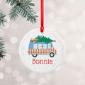 Personalised Personalised Christmas Tree Van Ceramic Decoration