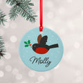 Personalised Personalised Holly Robin Christmas Decoration