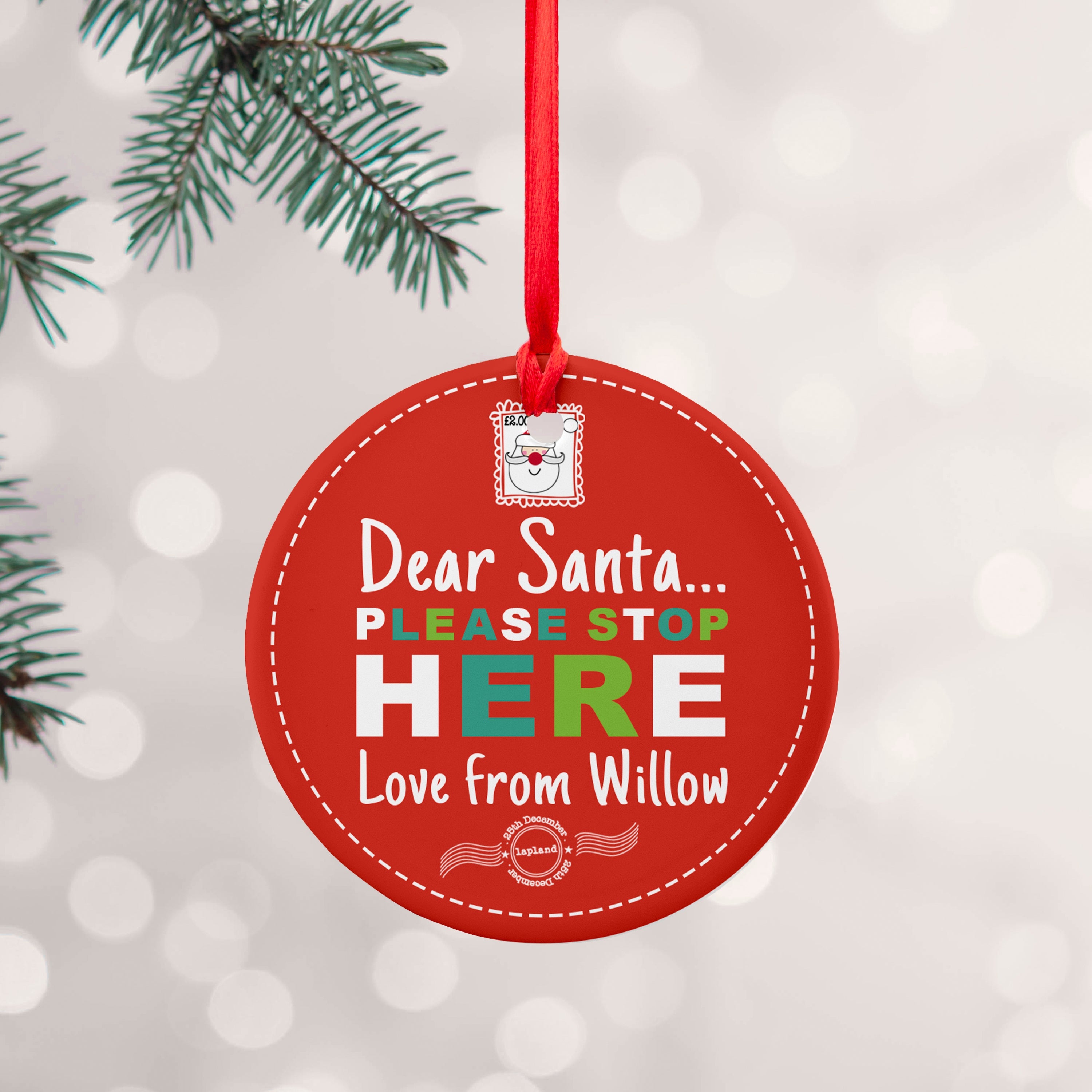 Personalised Personalised Dear Santa Christmas Decoration