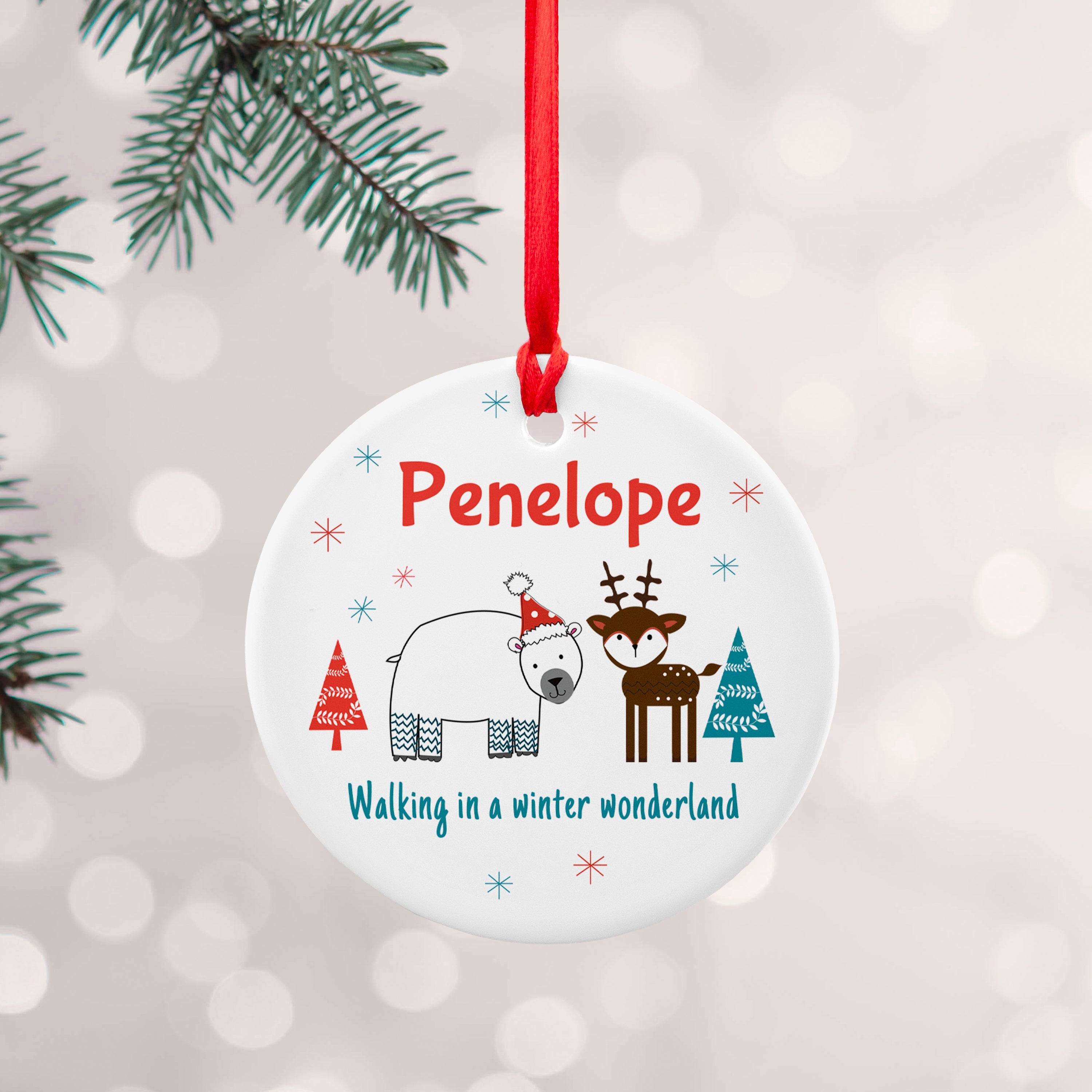 Personalised Personalised Winter Scene Ceramic Decoration