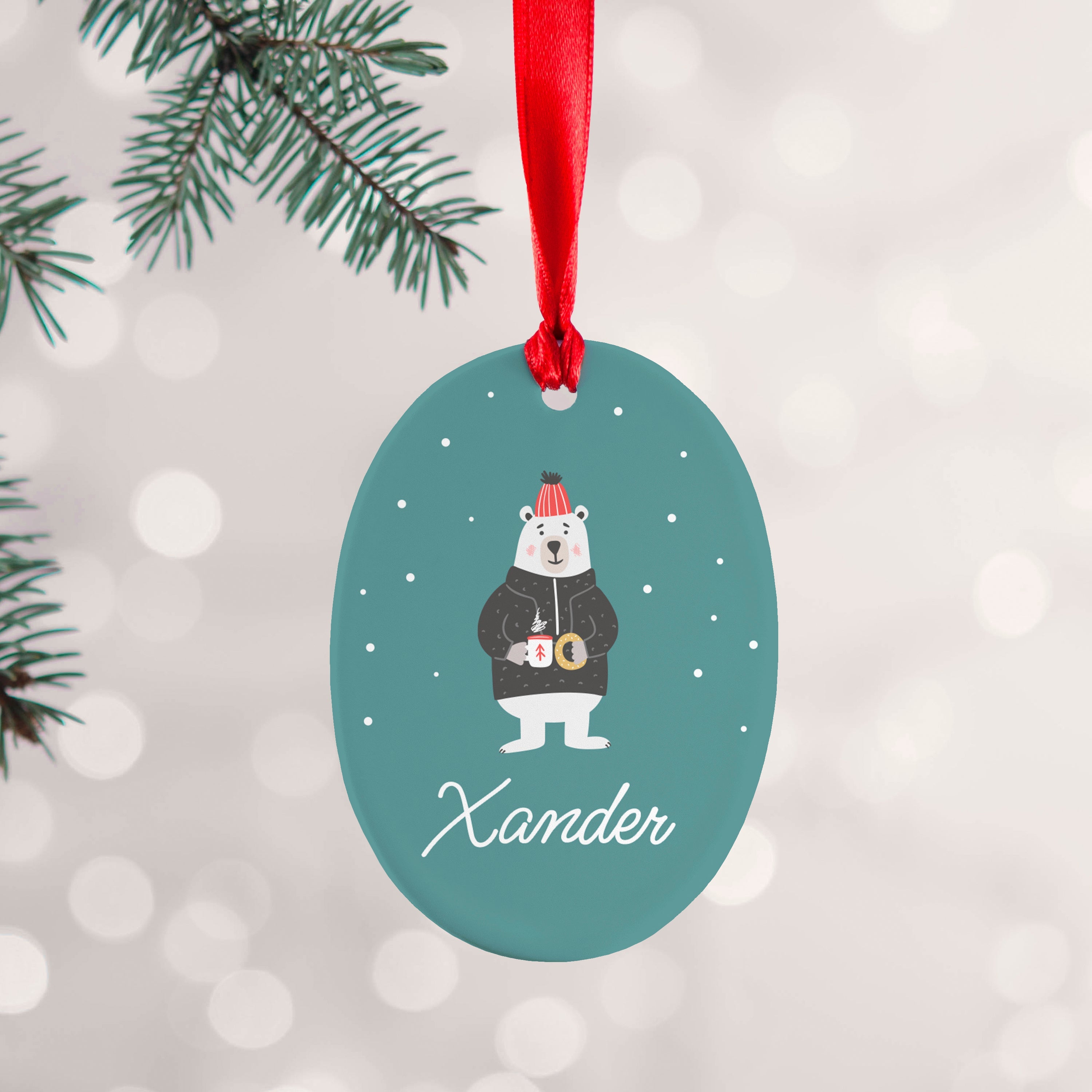 Personalised Personalised Polar Bear Christmas Decoration