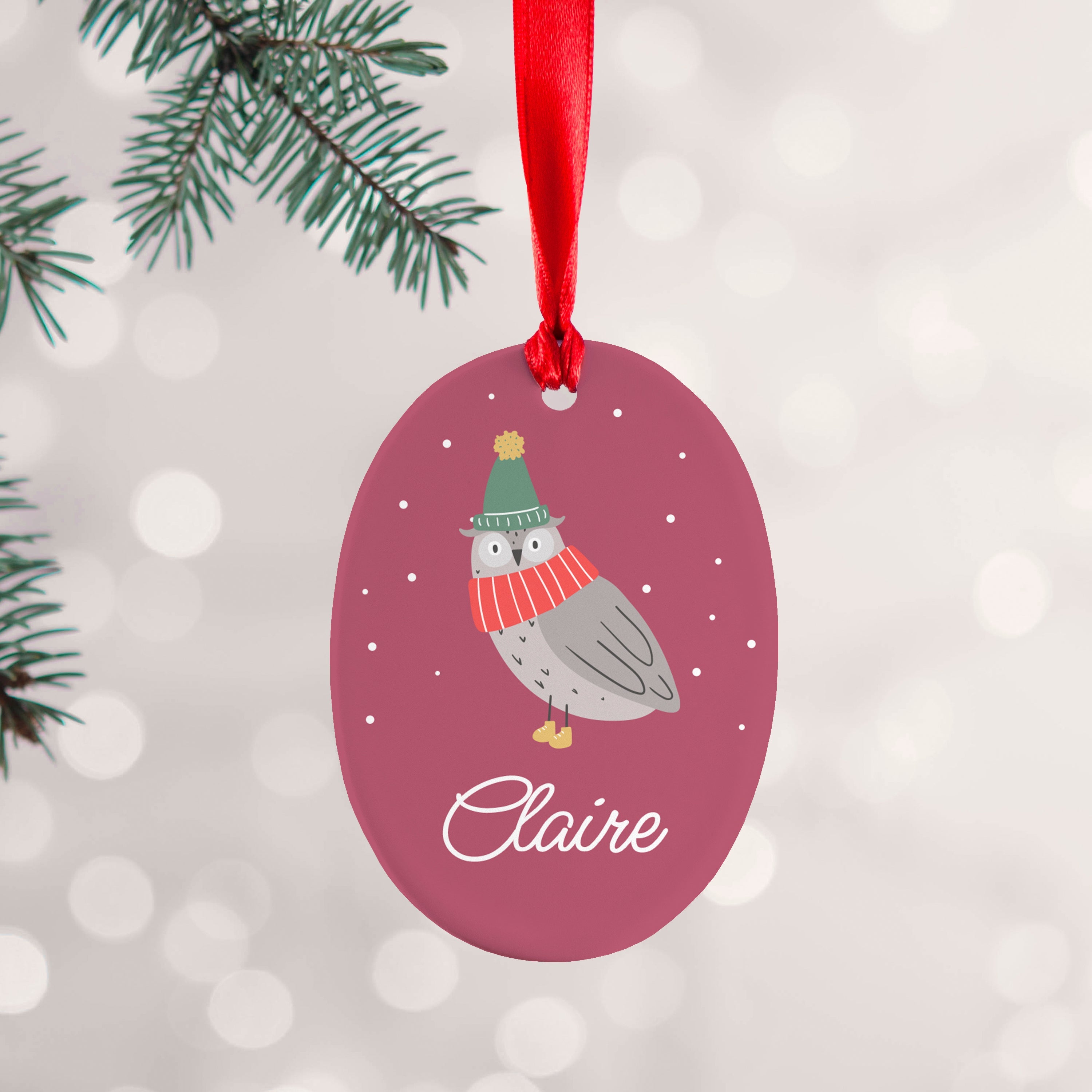 Personalised Personalised Winter Owl Christmas Decoration