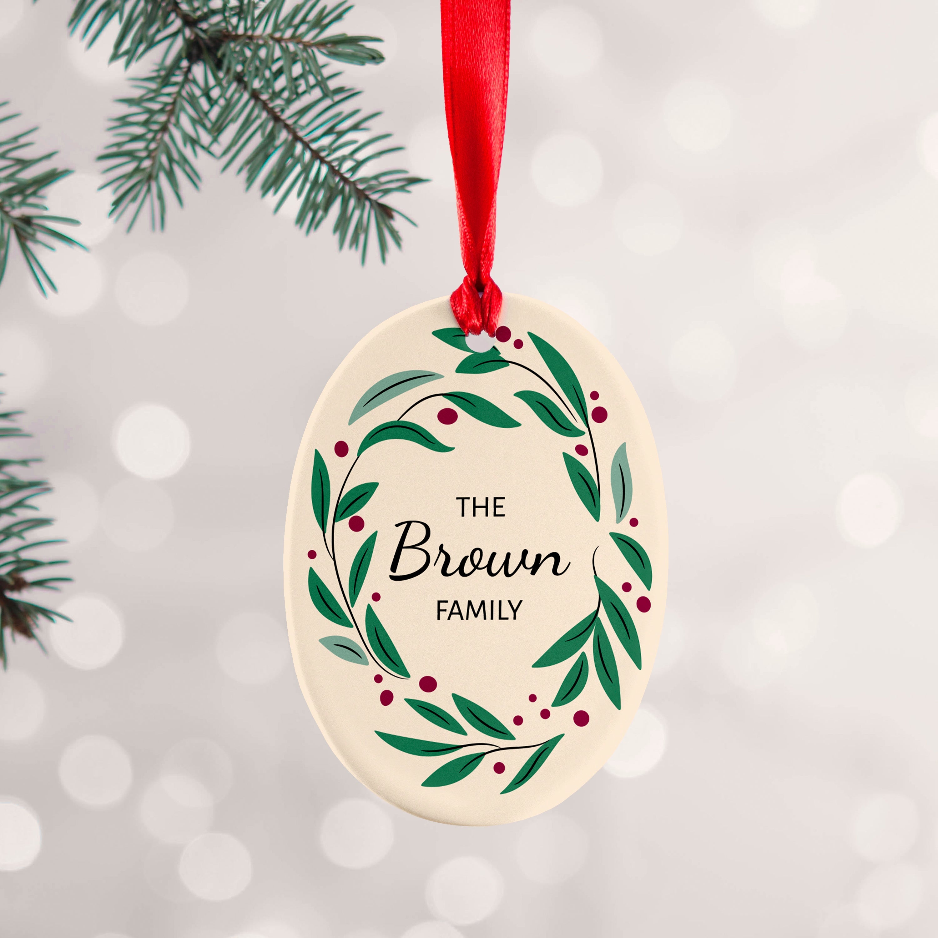 Personalised Personalised Family Wreath Christmas Decoration