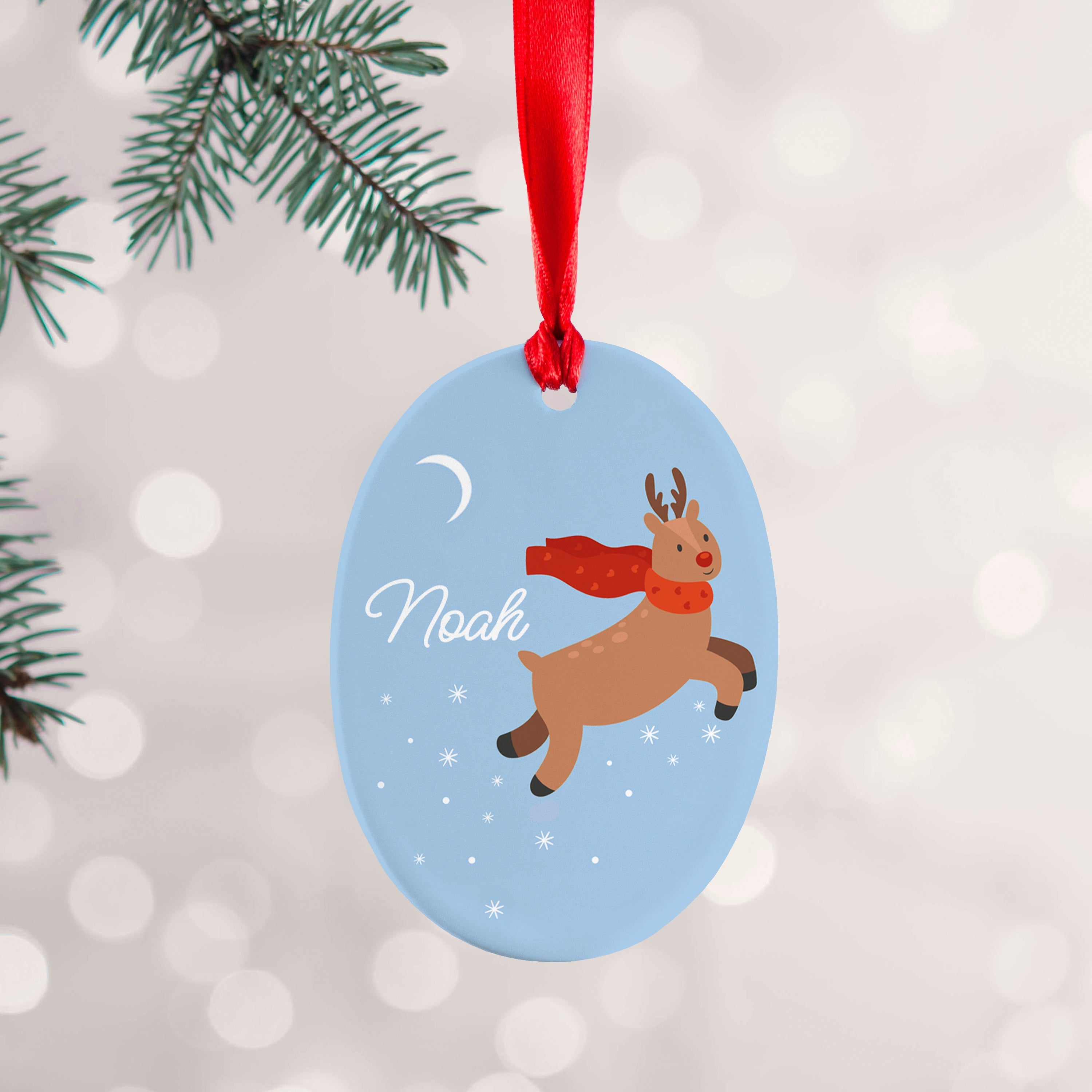Personalised Personalised Flying Rudolph Christmas Decoration