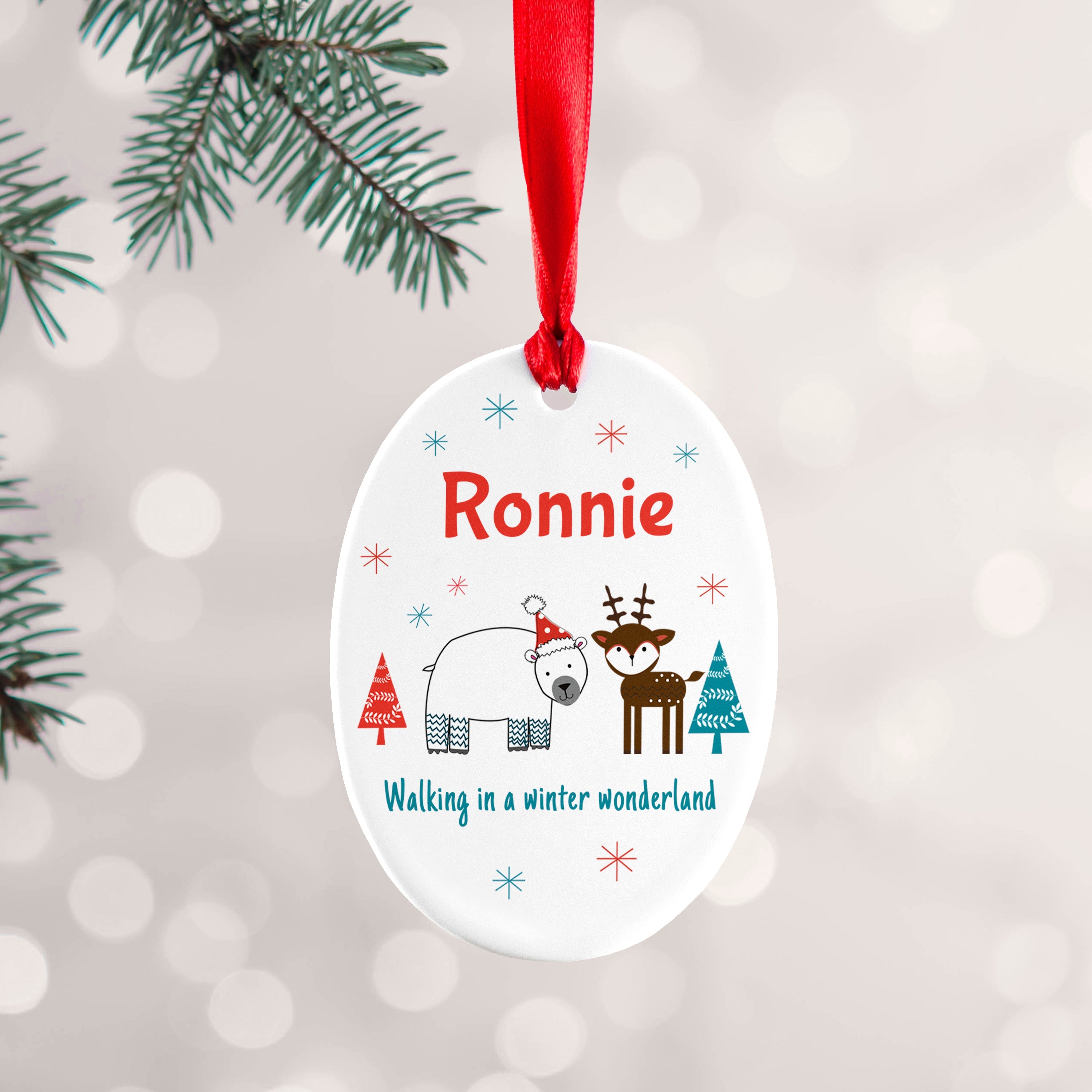Personalised Personalised Winter Scene Ceramic Decoration