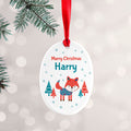Personalised Personalised Winter Fox Ceramic Decoration