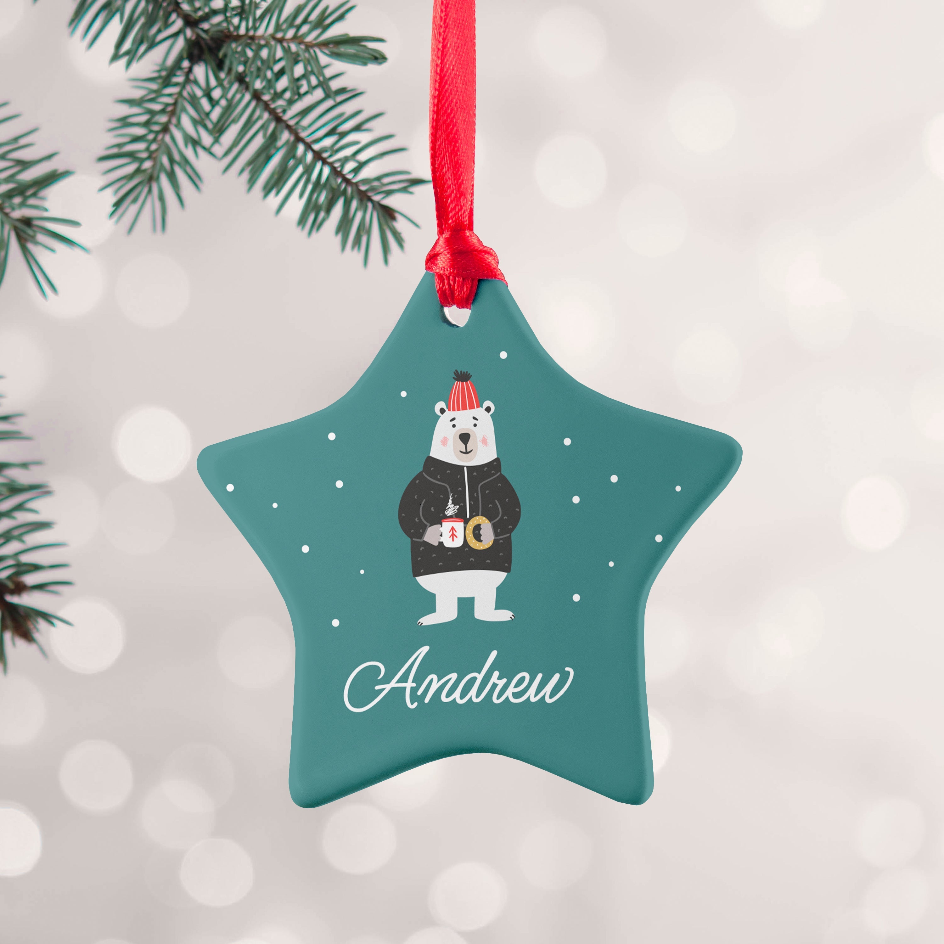 Personalised Personalised Polar Bear Christmas Decoration