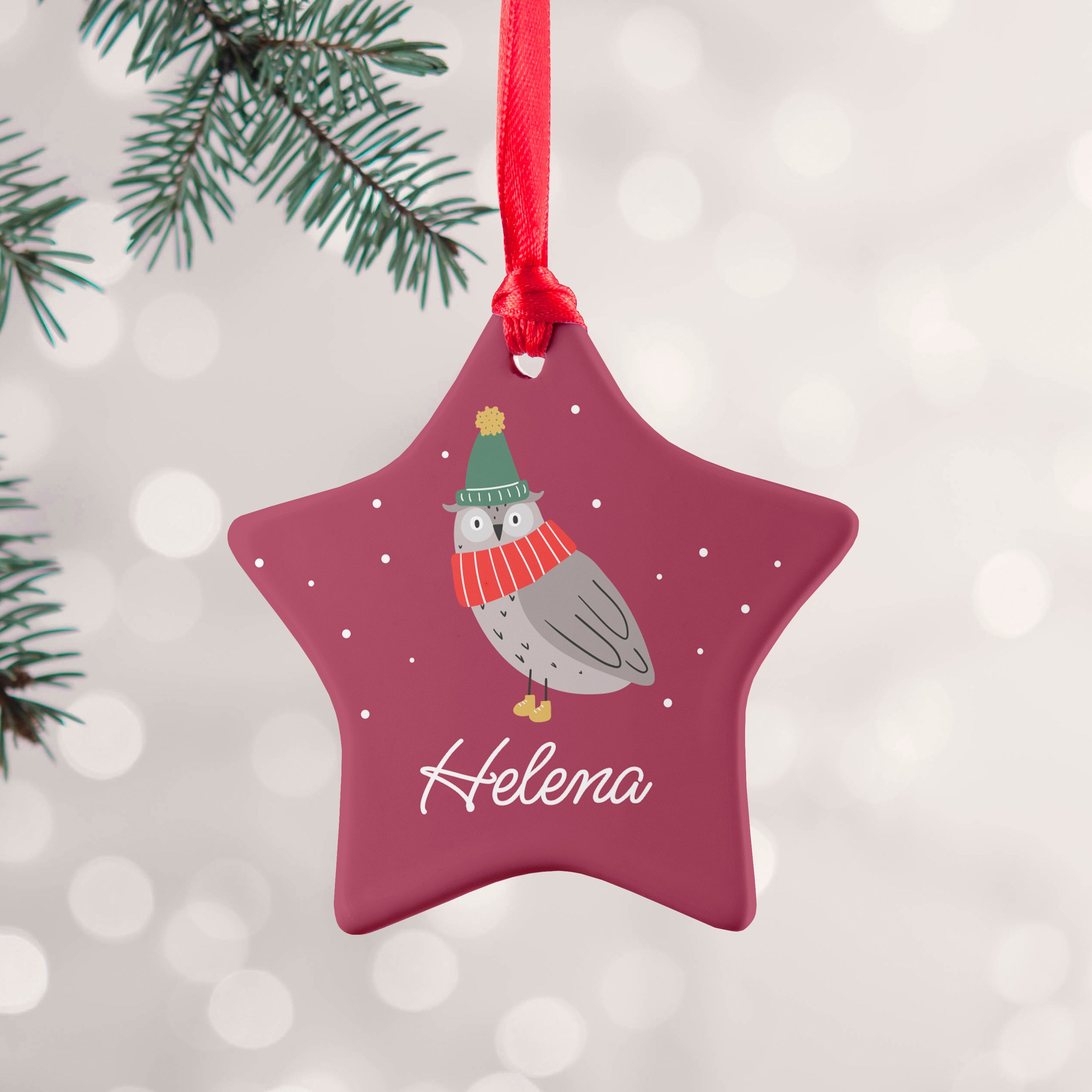 Personalised Personalised Winter Owl Christmas Decoration