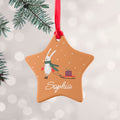 Personalised Personalised Sleigh Rabbit Christmas Decoration