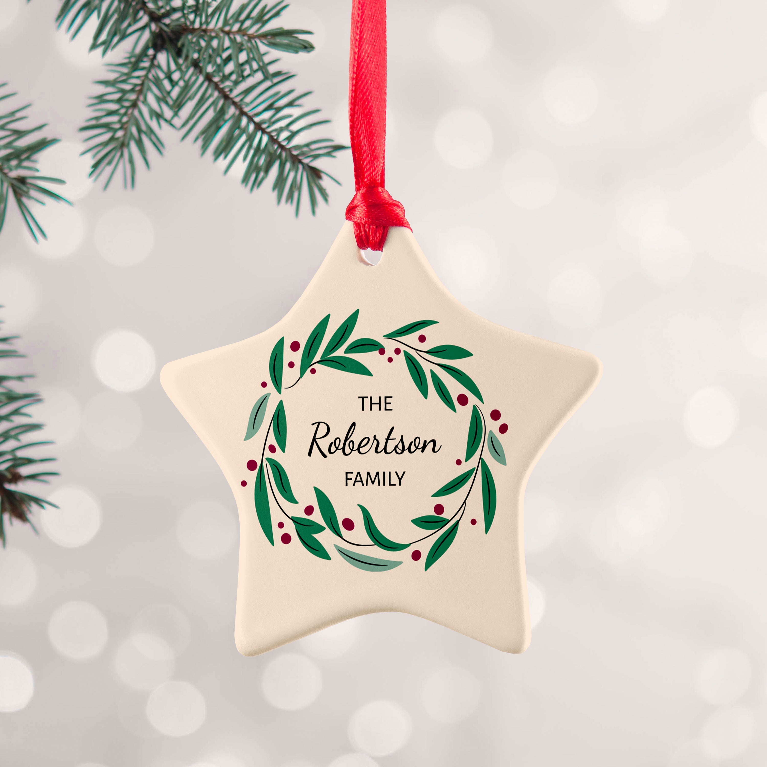 Personalised Personalised Family Wreath Christmas Decoration