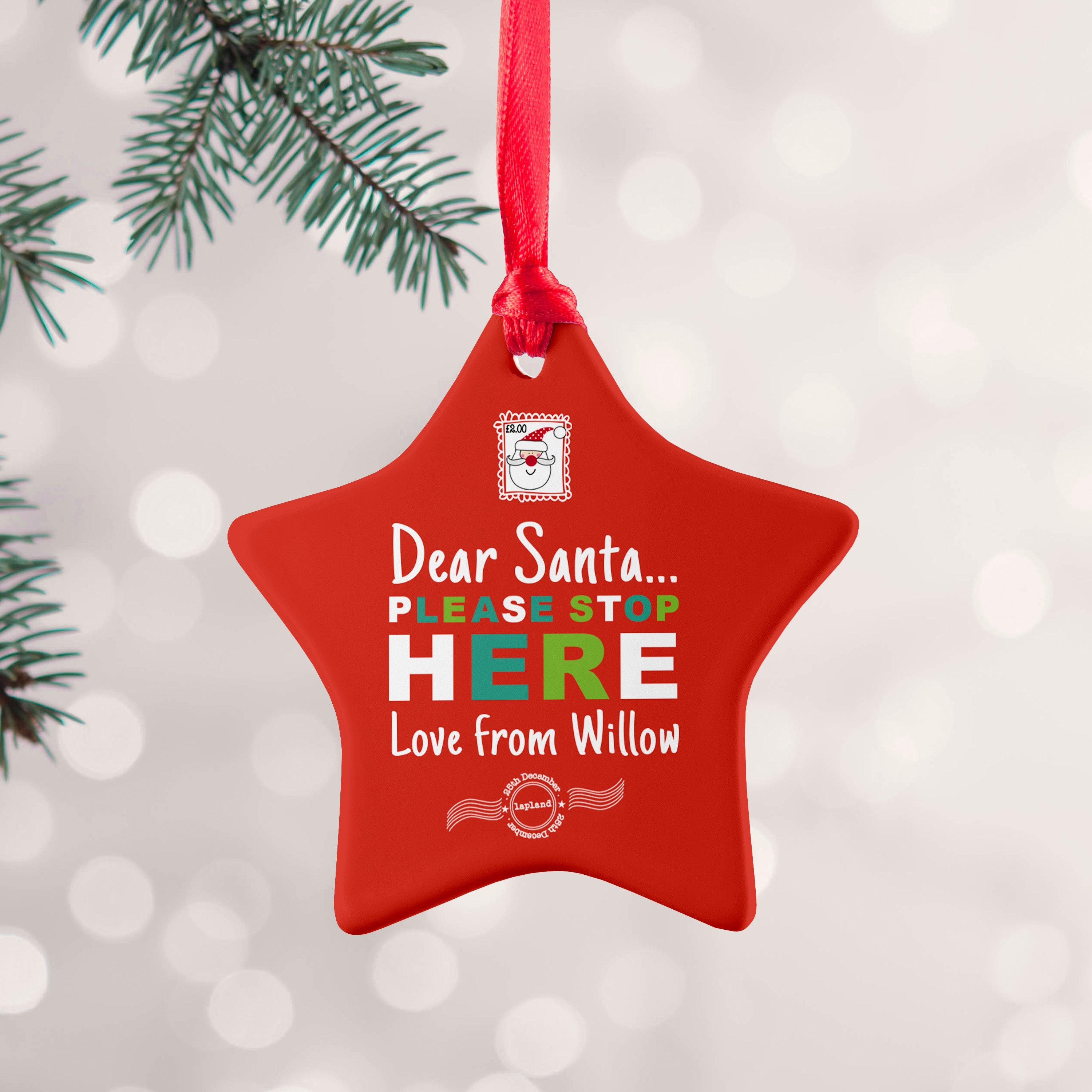 Personalised Personalised Dear Santa Christmas Decoration