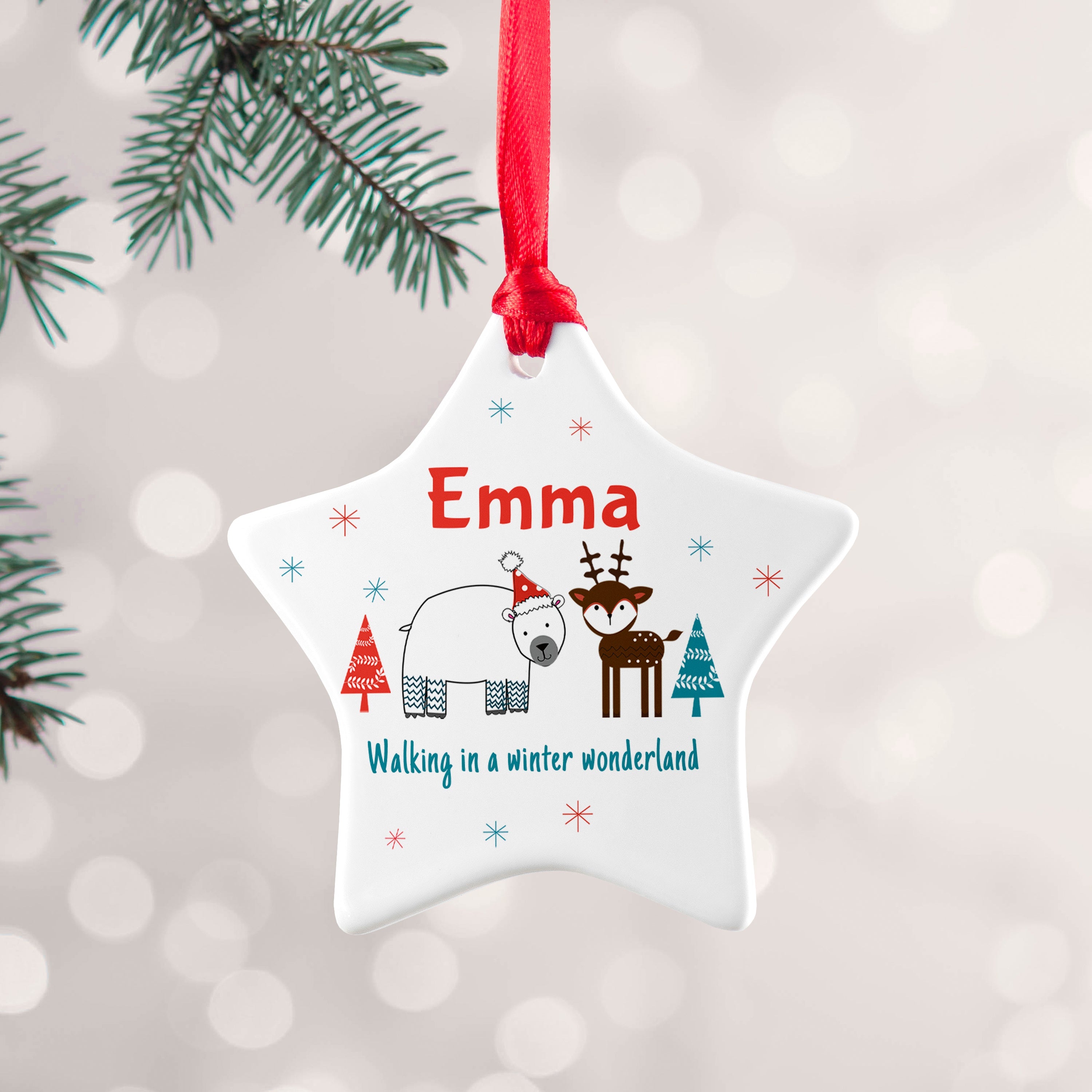 Personalised Personalised Winter Scene Ceramic Decoration