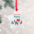 Personalised Personalised Winter Fox Ceramic Decoration