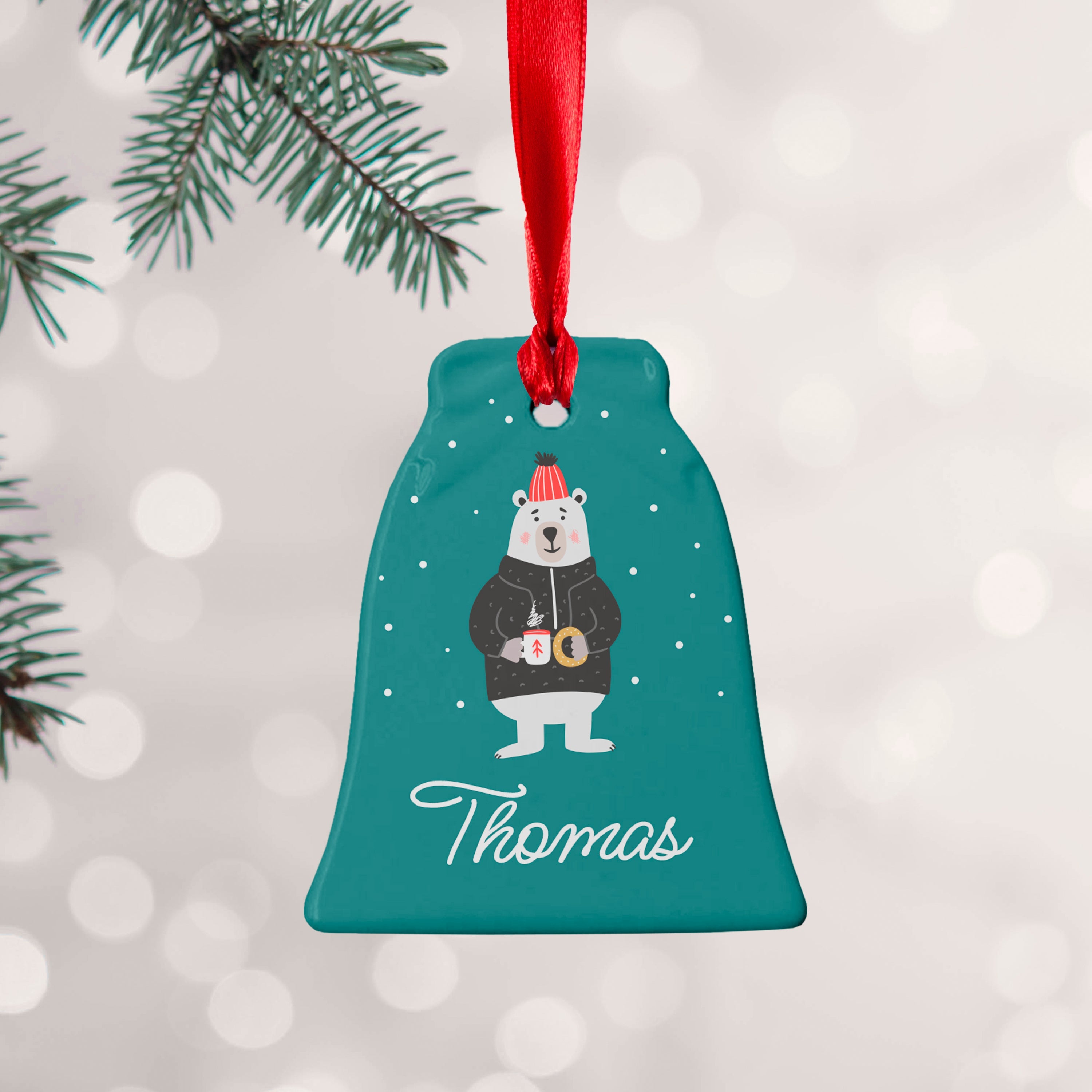 Personalised Personalised Polar Bear Christmas Decoration