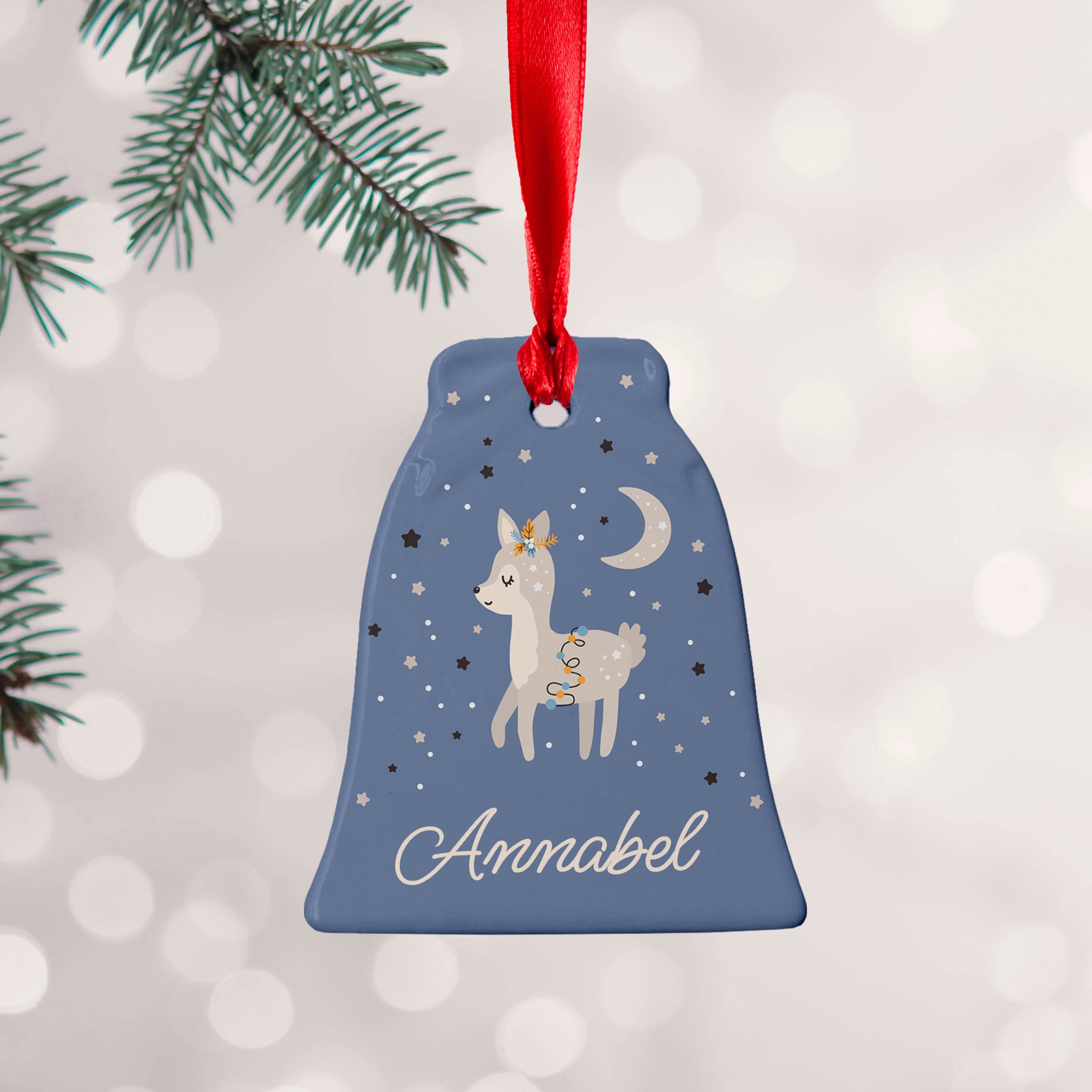 Personalised Personalised Moonlit Fawn Christmas Decoration