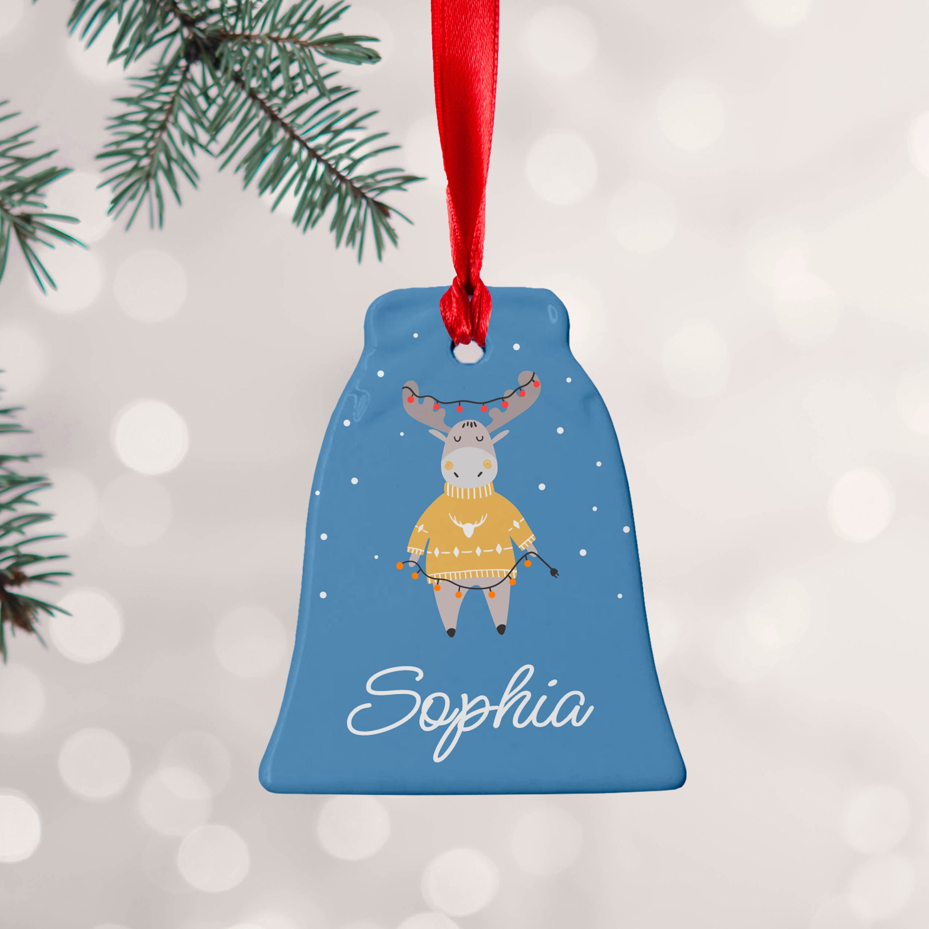 Personalised Personalised Festive Moose Christmas Decoration