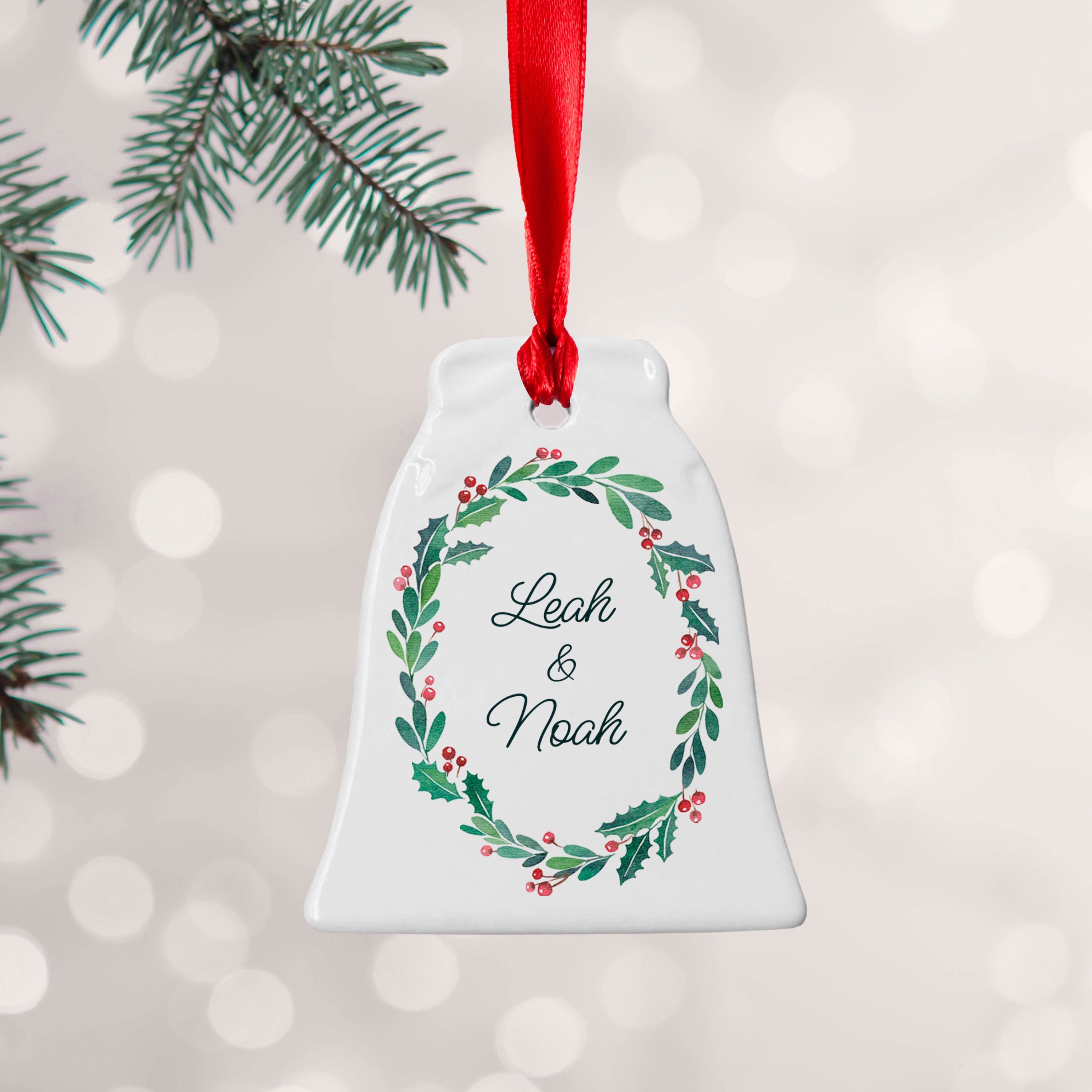 Personalised Personalised Couples Wreath Christmas Decoration