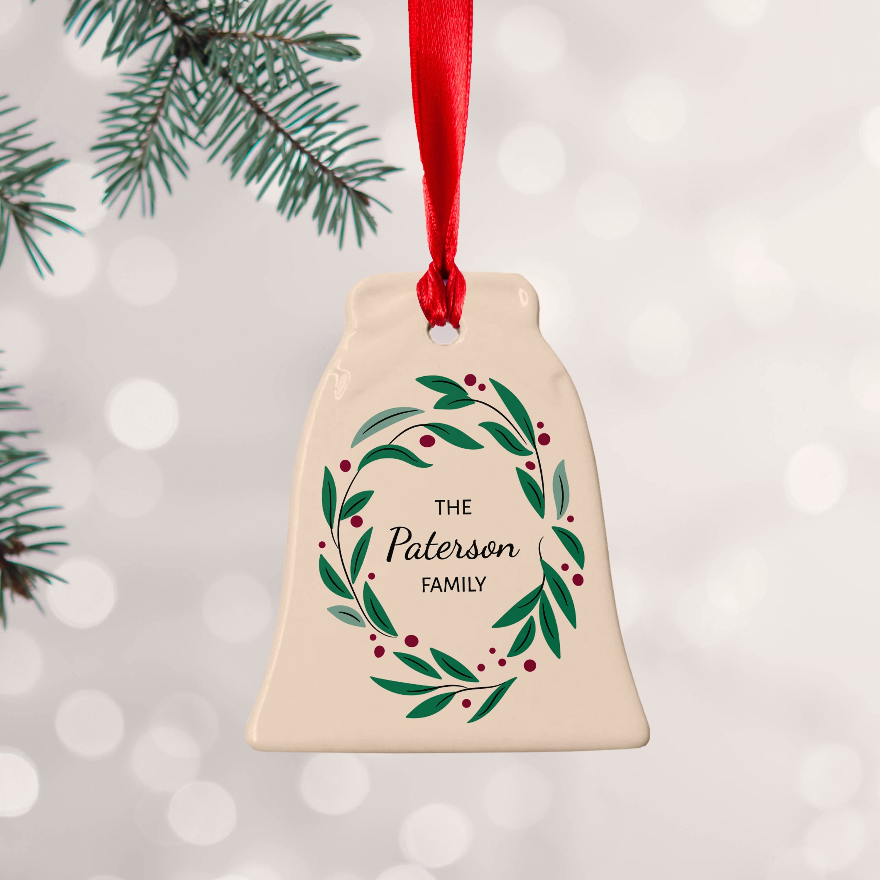 Personalised Personalised Family Wreath Christmas Decoration