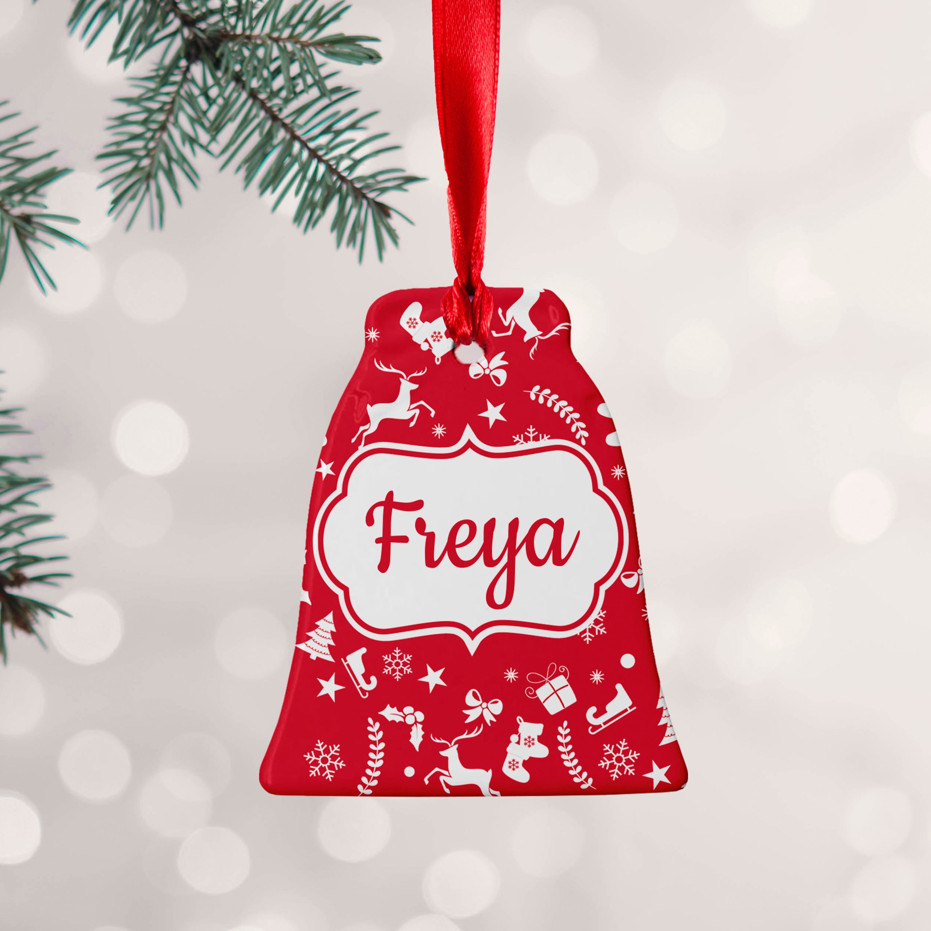 Personalised Personalised Festive Pattern Ceramic Decoration