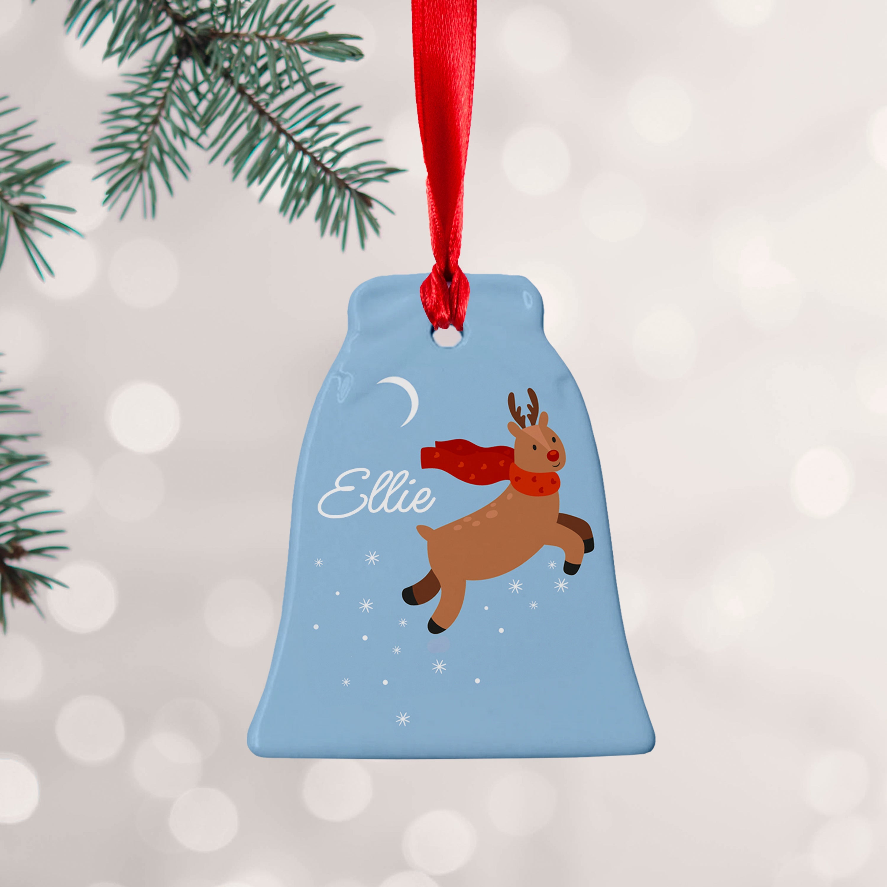 Personalised Personalised Flying Rudolph Christmas Decoration
