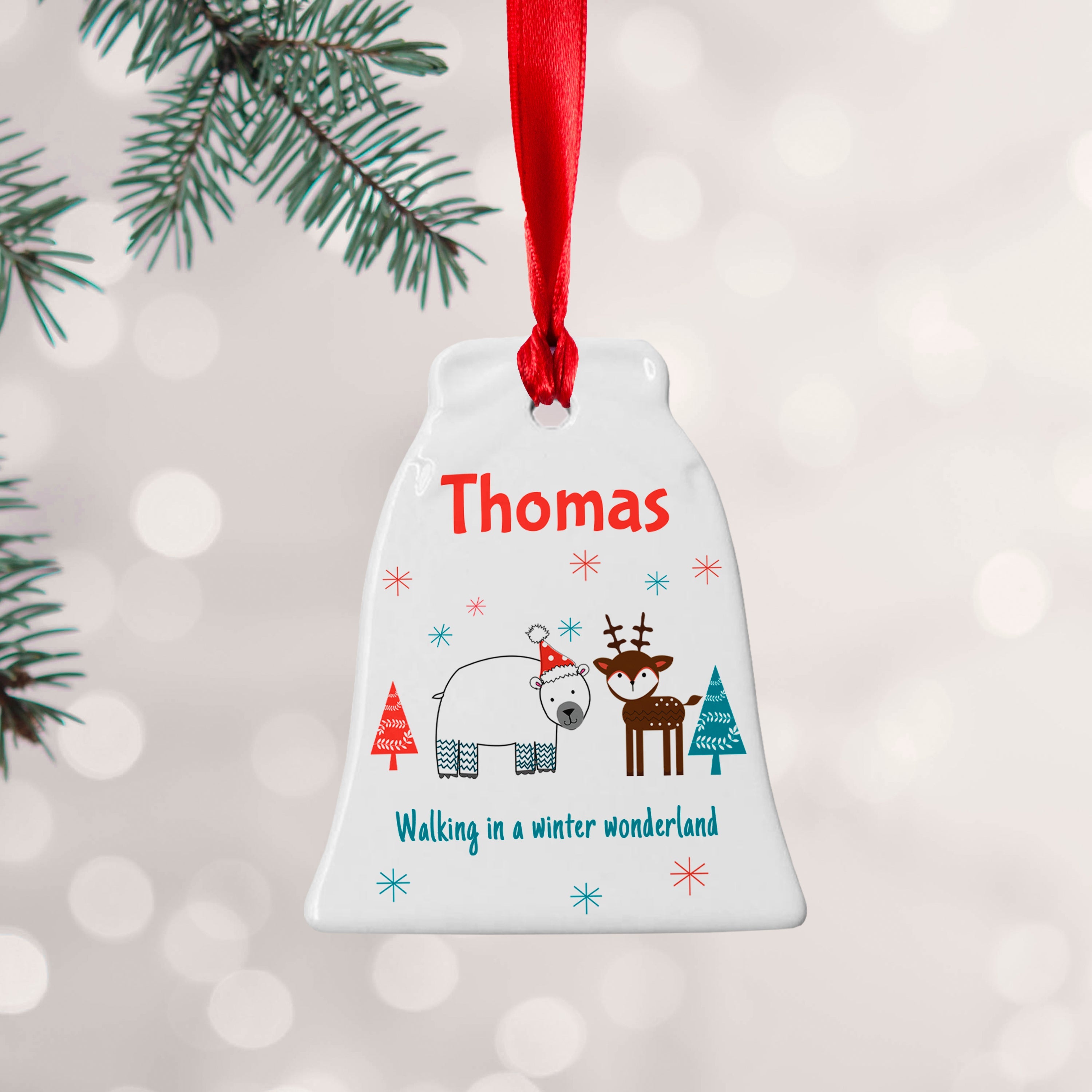 Personalised Personalised Winter Scene Ceramic Decoration