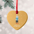 Personalised Personalised Winter Wolf Ceramic Decoration