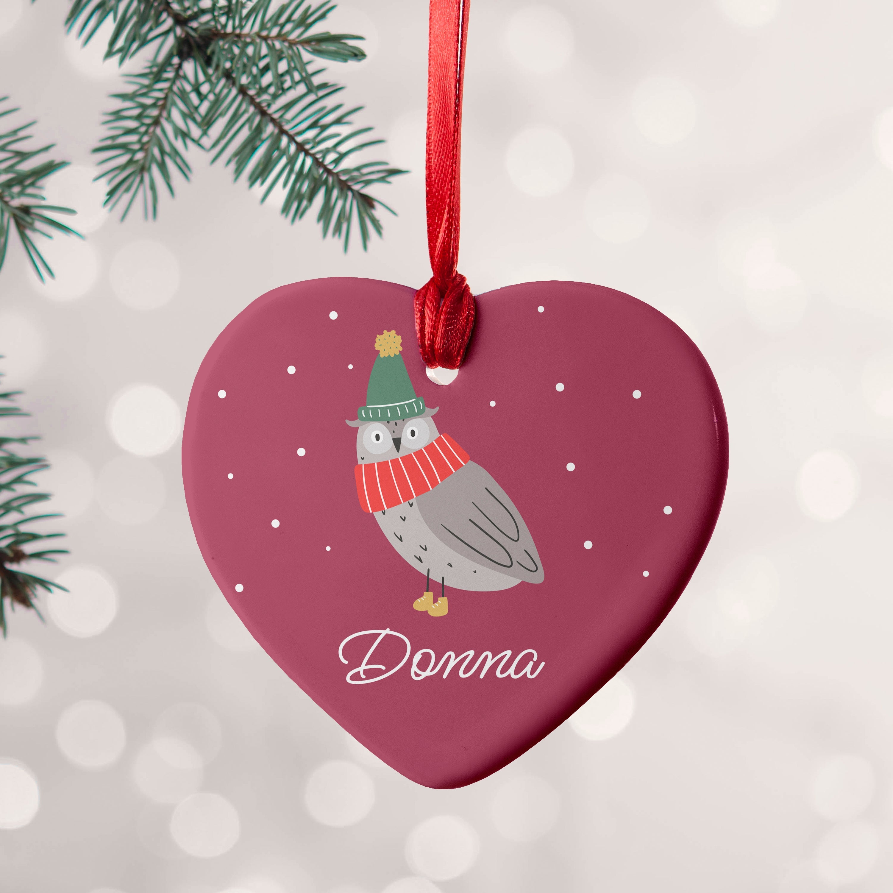 Personalised Personalised Winter Owl Christmas Decoration