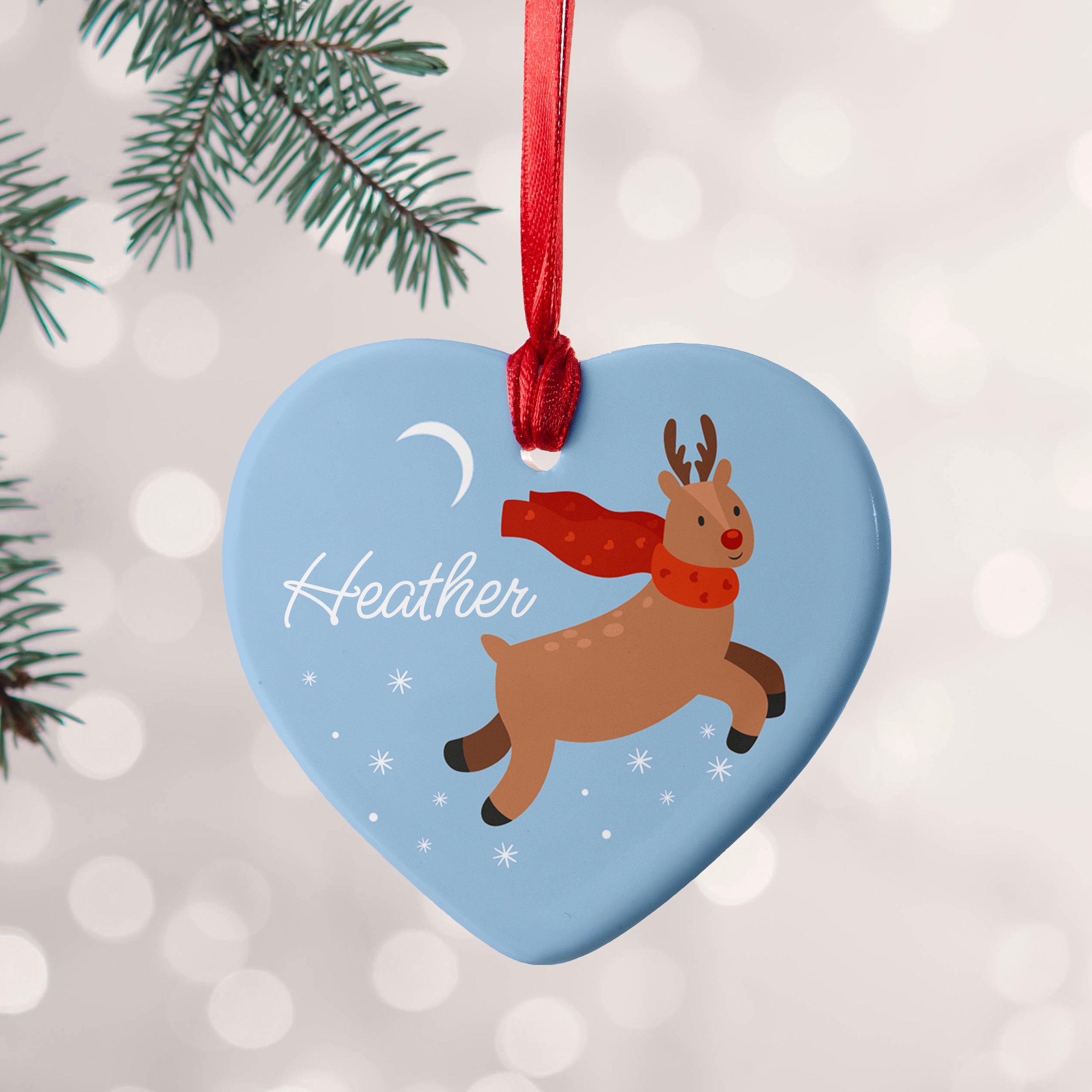 Personalised Personalised Flying Rudolph Christmas Decoration