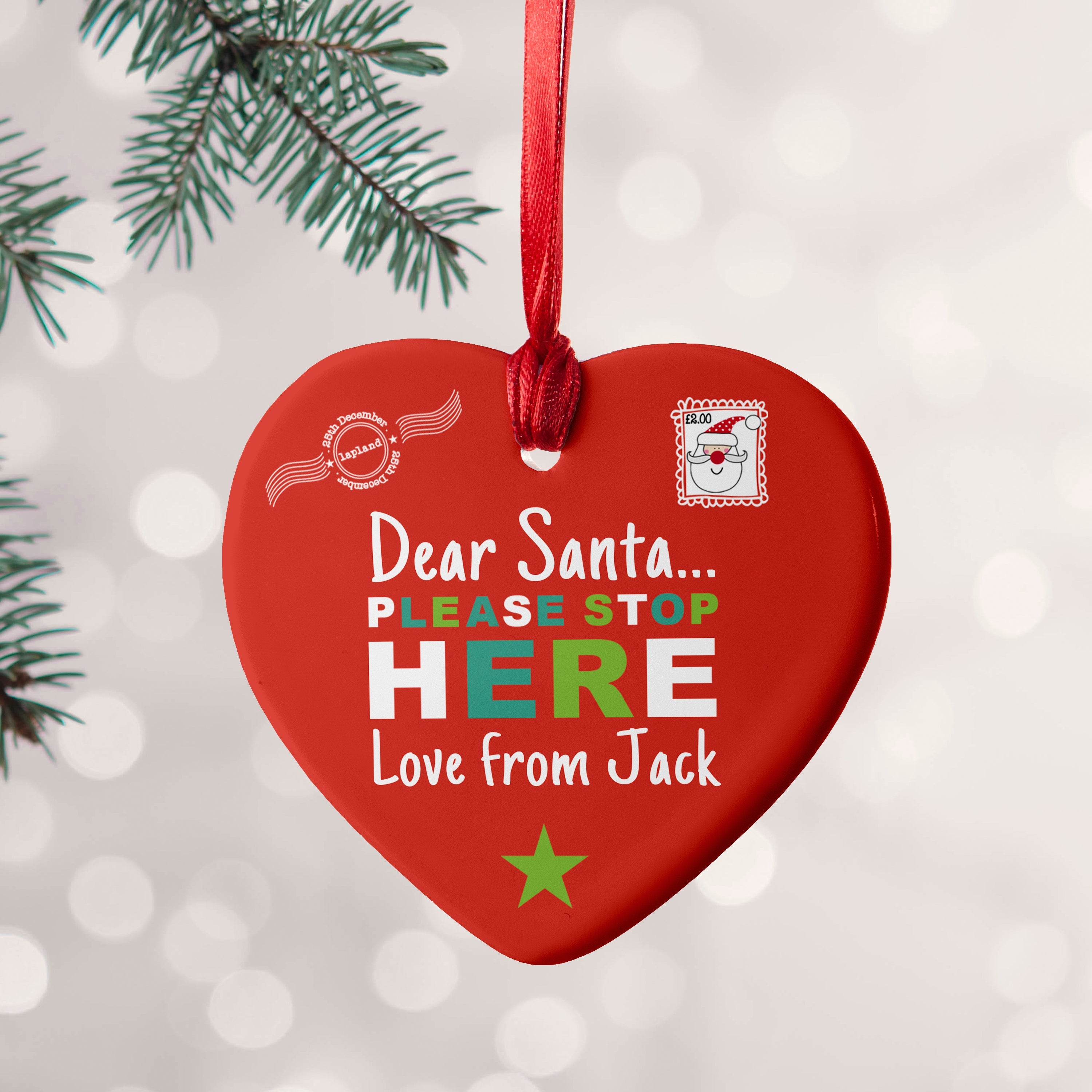 Personalised Personalised Dear Santa Christmas Decoration