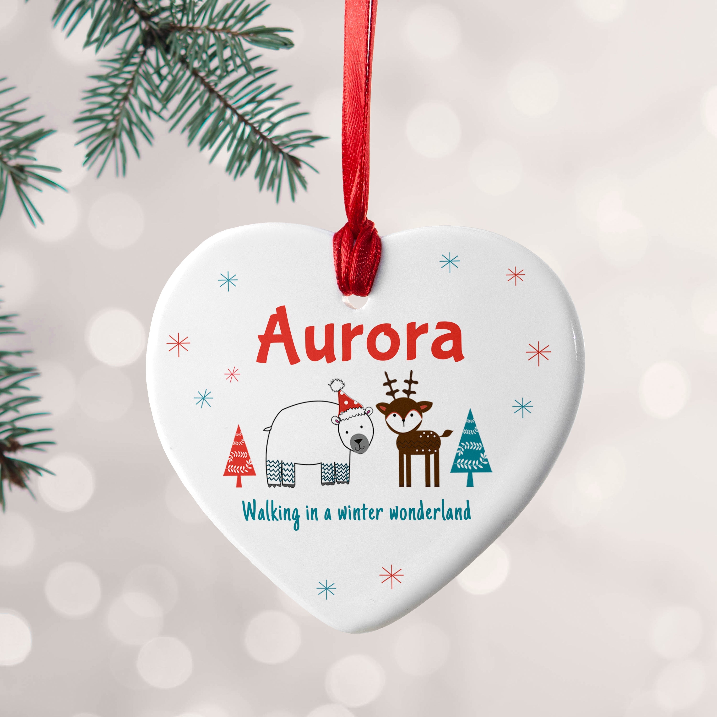 Personalised Personalised Winter Scene Ceramic Decoration